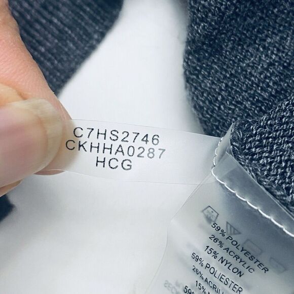 Calvin Klein Gray Foldover Off Shoulder Long Sleeve Knit Sweater Women's Medium - Picture 7 of 14